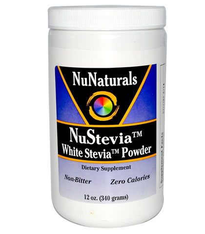 White Stevia Powder, NuNaturals (340g) - Click Image to Close