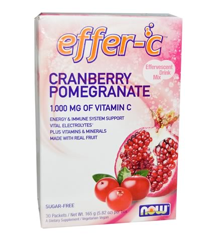 Effer-C Cranberry Pomegranate, Now Foods 30 Packets - Click Image to Close