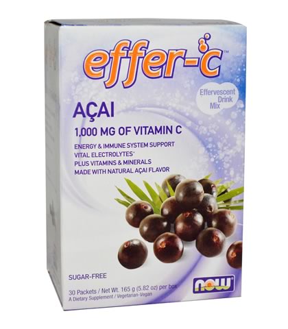 Effer-C Acai, Now Foods 30 Packets - Click Image to Close