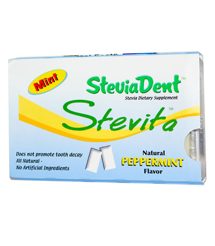 Peppermint SteviaDent Gum, Stevita 12 Pieces - Click Image to Close