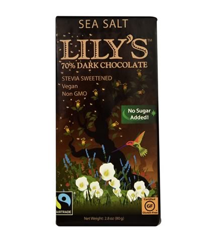 Dark Chocolate Sea Salt Bar with Stevia, Lily's (80g) - Click Image to Close